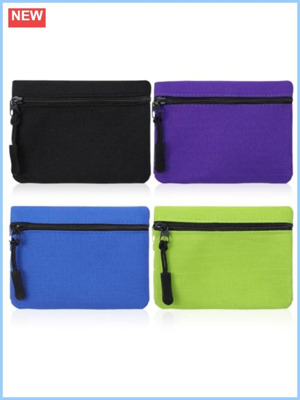 4 Pack Oxford Cloth Zipper Coin Purse Small Change Pouch Wallet